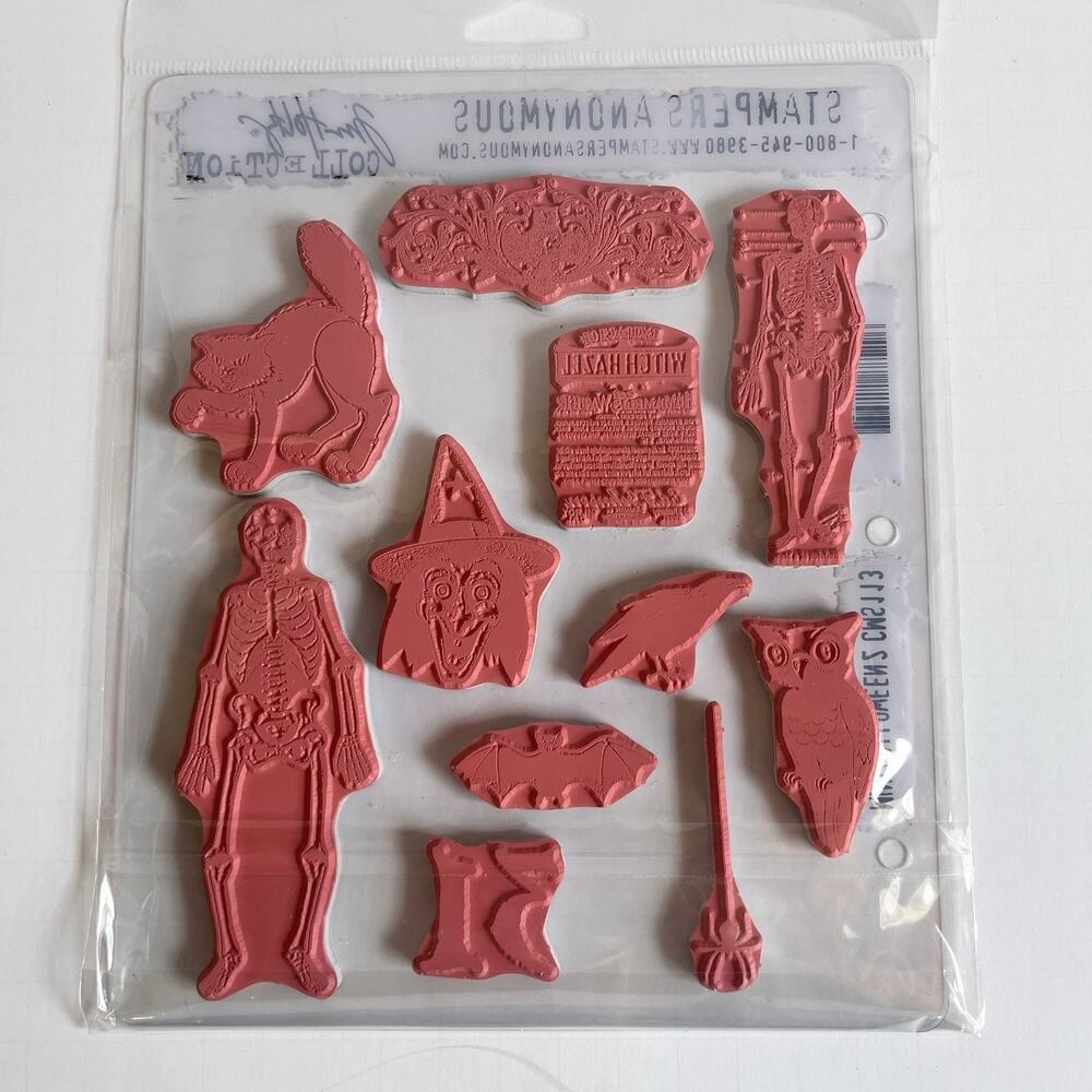 Stampers Anonymous Tim Holtz Collection Mini Halloween 2 Cling Rubber Stamps - Picture 2 of 2